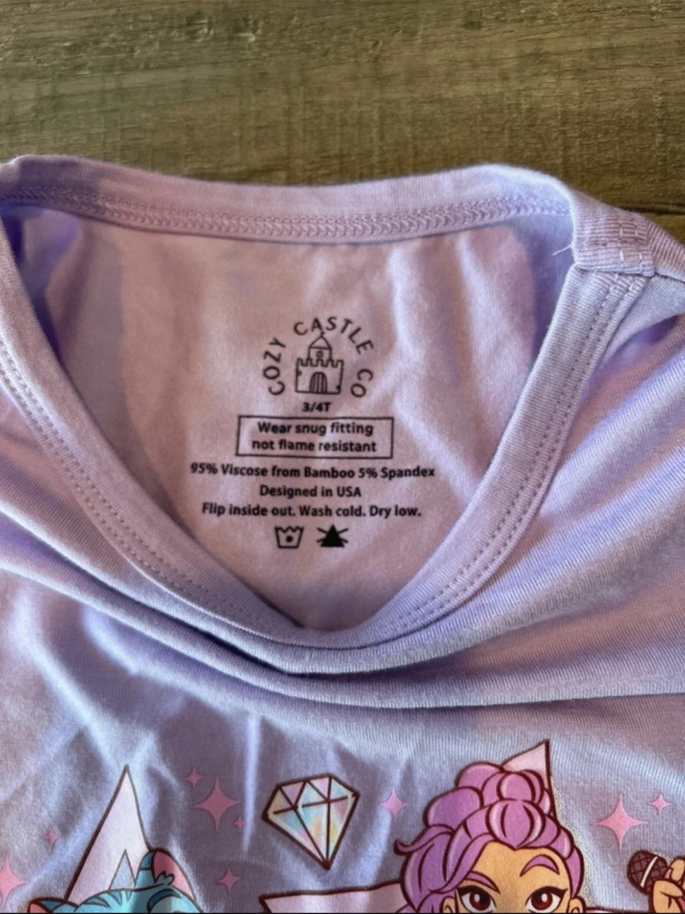 Girls' Lavender KPop Demon Hunters Bamboo Graphic Tee